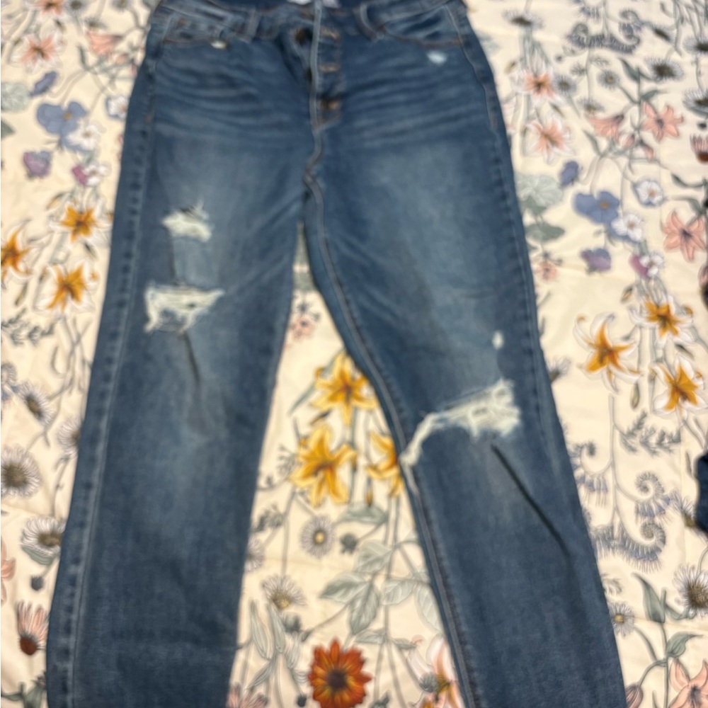 Old Navy Blue Distressed Skinny Jeans